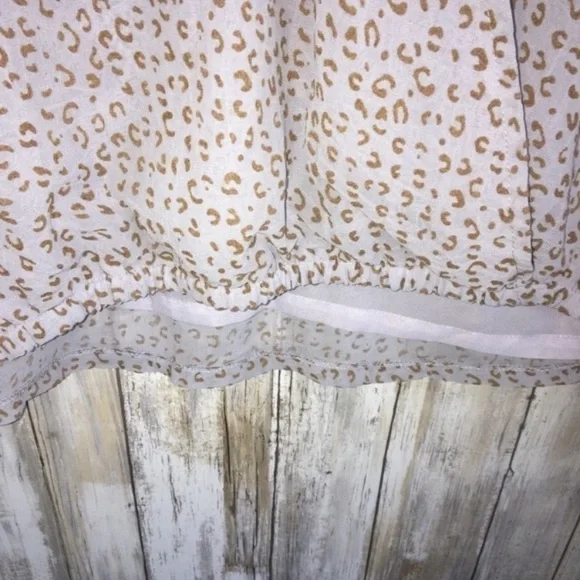 Entro Mauve Purple Leopard Drop Waist Blouse - Picture 2 of 6